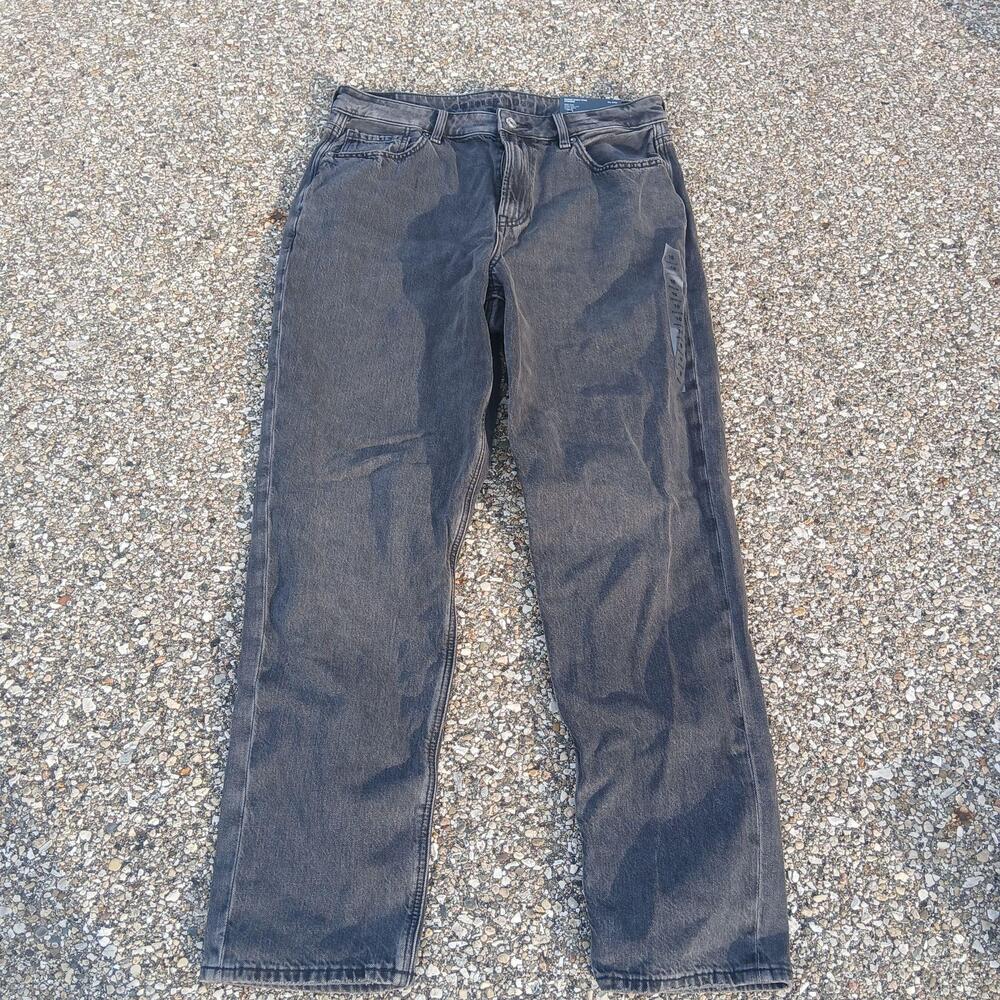 American Eagle Mom Jeans Womens 10 Black Charcoal Super High-Rise Strigid 30W